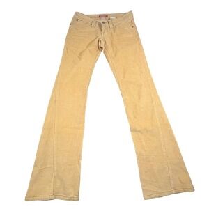 Vintage‎ Unionbay Corduroy Flared Pants Yellow Junior 7 Y2K Low Rise Retro 90s